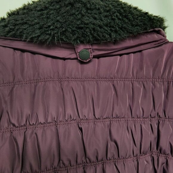 Calvin Klein Purple Puffy Vest w/ Faux Fur M - Picture 5 of 7